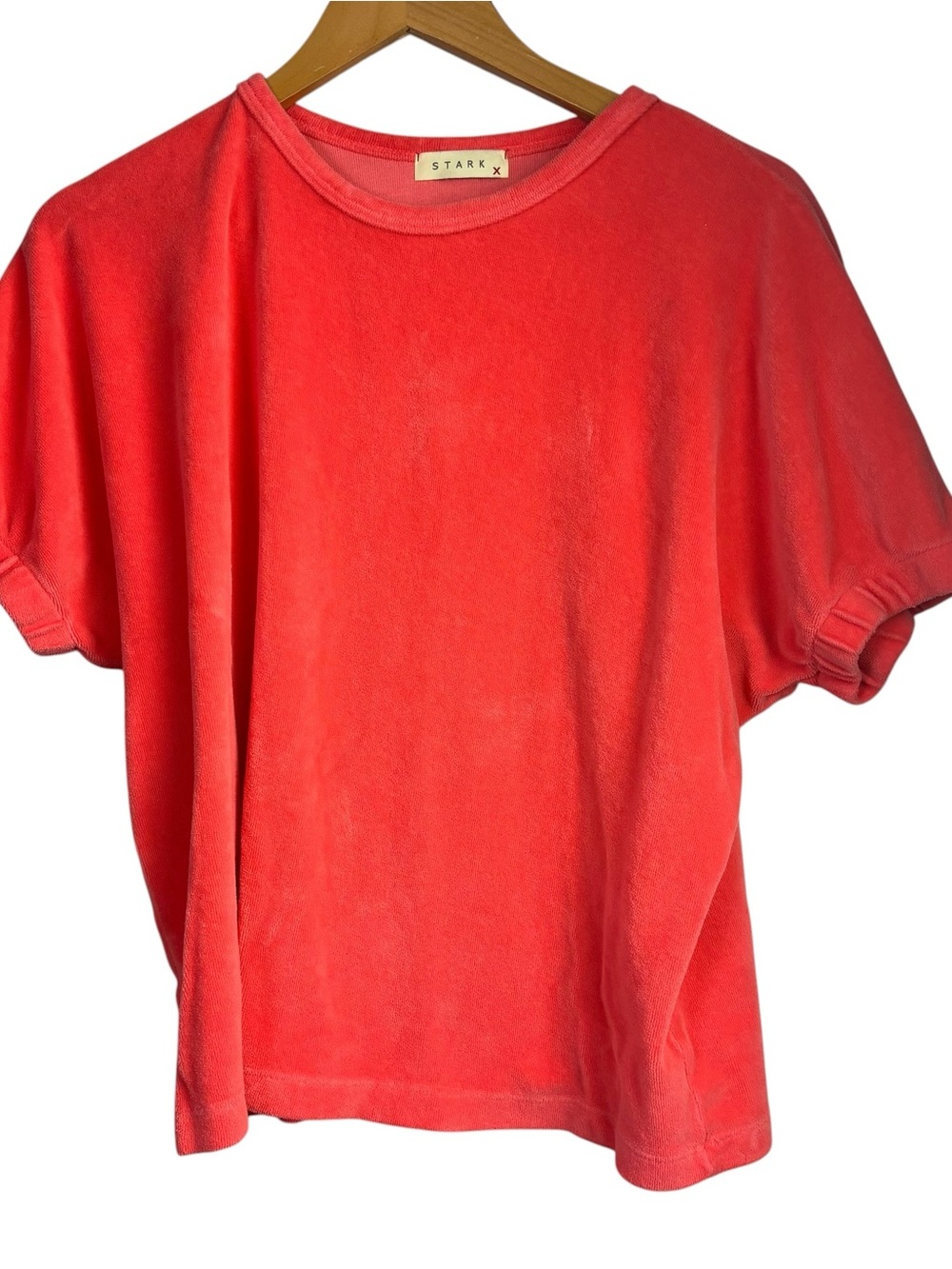 Stark X crewneck short sleeve top a textured cotton blend terry cloth size M